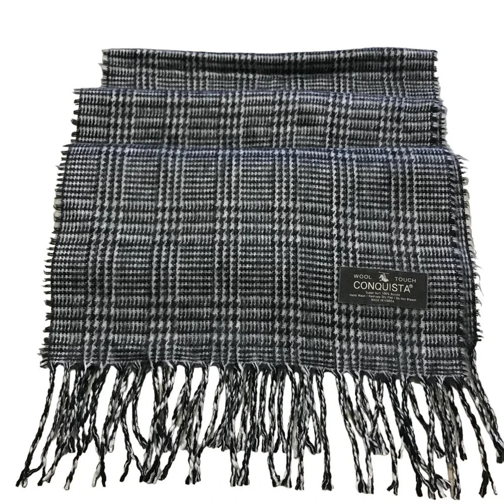 Men's Wool Touch Plaid Scarf by Conquista